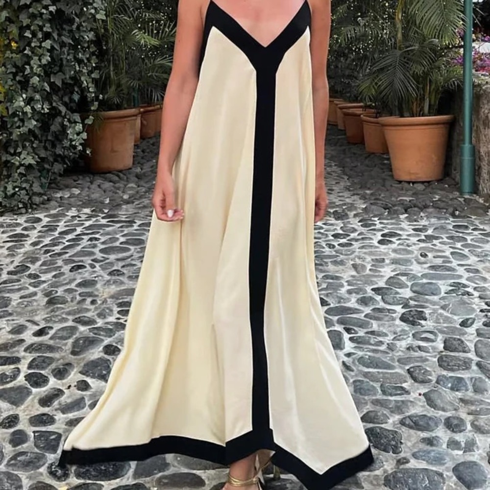 Sicily Old Money Long Slip Dress, Off-White